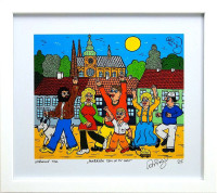 František R.Čech - Pražákům těm je tu hej - signovaný umělecký tisk v rámu